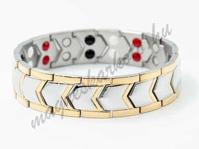 Antiallergén férfi mágneskarkötő ezüst-arany színben - Nolann