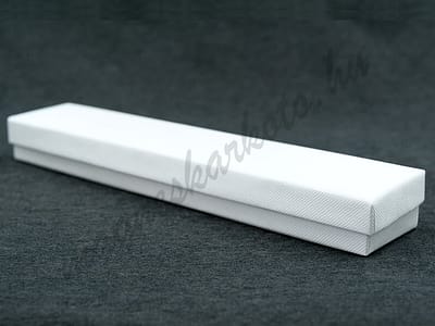 Karláncdoboz - szövetmintás, fehér