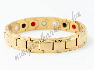 Mágneses férfi karkötő arany színű orvosi acélból - Nathan en Or