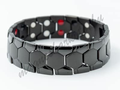 Elegáns fekete mágneses karkötő férfiaknak orvosi acélból - Jérémie Noir