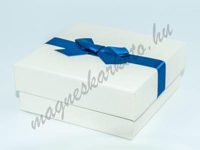 Karlánc szettdoboz - masnis, fehér-kék