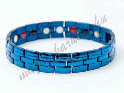 Elegáns mágneses karkötő férfiaknak kék bevonattal - Jacques Azur