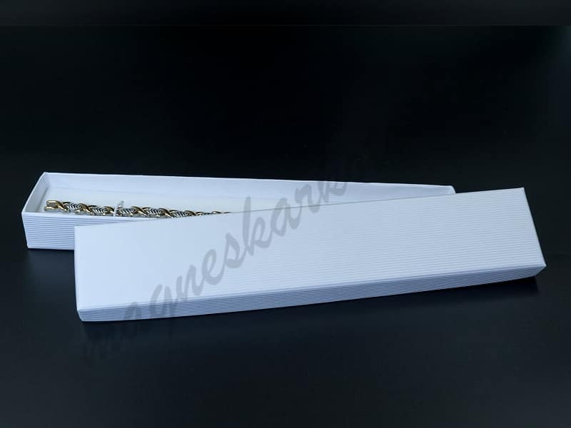 Karláncdoboz - bordázott, fehér - Image 2