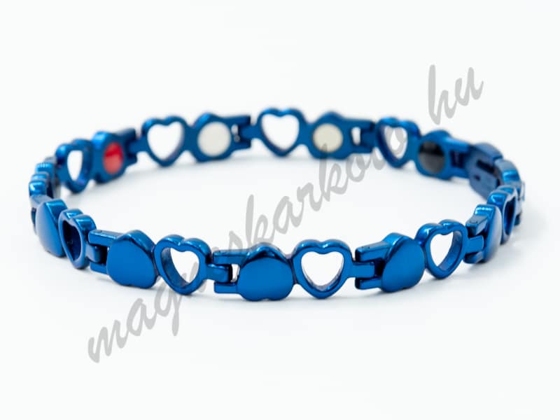 Elegáns mágneses karkötő nőknek kék bevonattal - Yasmine Azure
