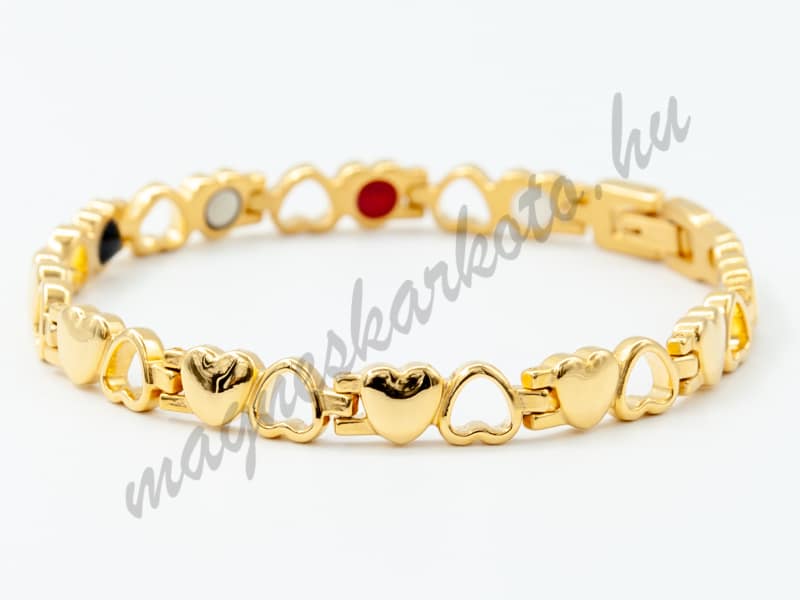 Mágneses női karkötő arany színű orvosi acélból - Yasmine en Or