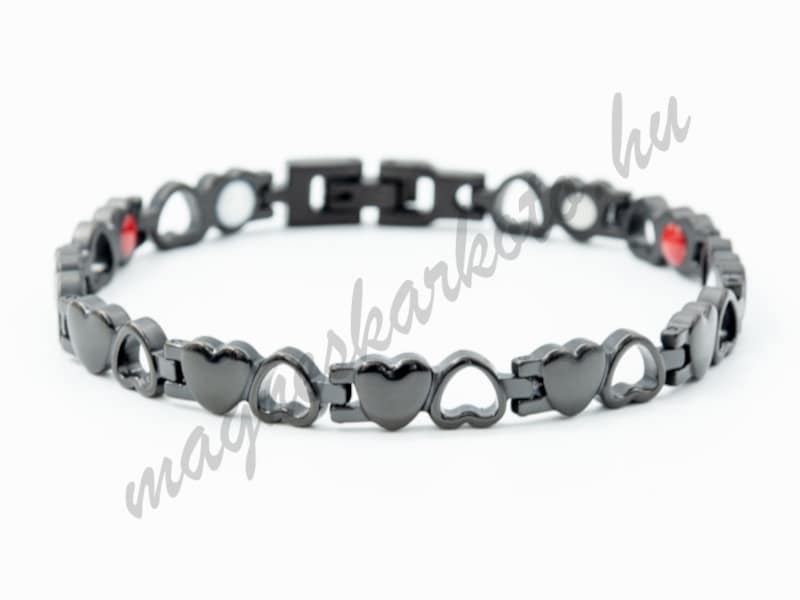 Elegáns fekete mágneses karkötő nőknek orvosi acélból - Yasmine Noire