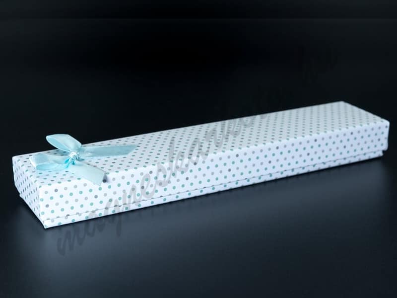 Karlánc díszdoboz - pöttyös, kék masnis - Image 2