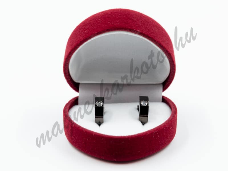 Fülbevaló doboz - bársony, vörös - Image 2